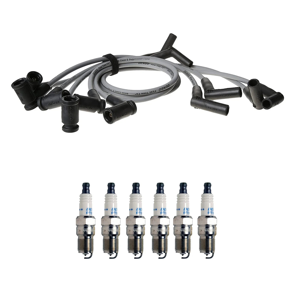 Denso Wire Set & 6 Double Platinum Spark Plugs for Ford Mercury 3.0 (0.05)