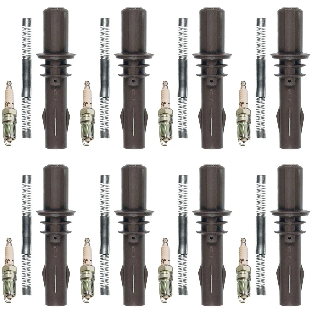 NGK 8 V-Power Spark Plugs & Denso Coil Boots Kit for Ford F-150 (1997–2003)