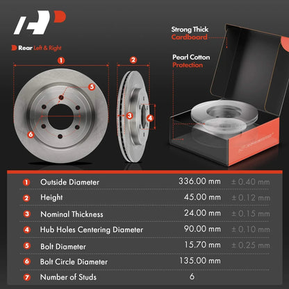 Ceramic Pads & Rear Disc Brake Rotors Set for Ford F-150 2018-2019