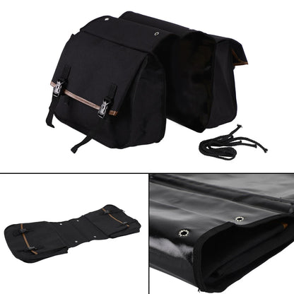 Motorcycle Saddle Bag - Waterproof, Universal Fit, Black Color