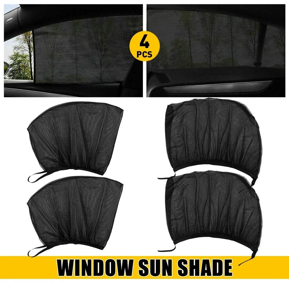 4pc Sun Shade for Universal Vehicles (Front & Rear Window Cover)