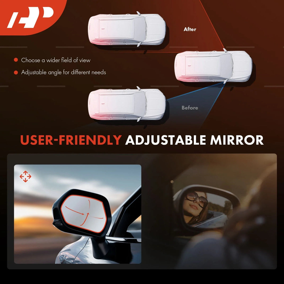 Manual Side Mirrors - Pair for Honda Civic Sedan (1996-2000)