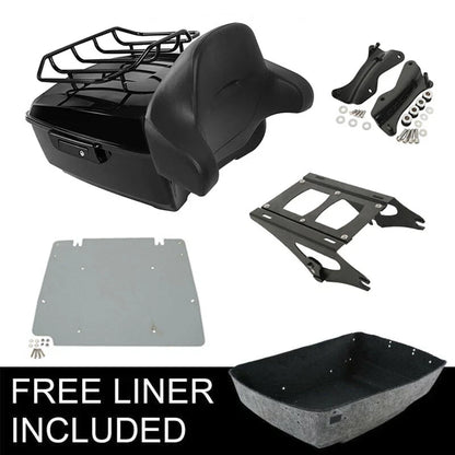 Trunk Rack Mount Plate with Backrest for Harley Touring 2014-2026