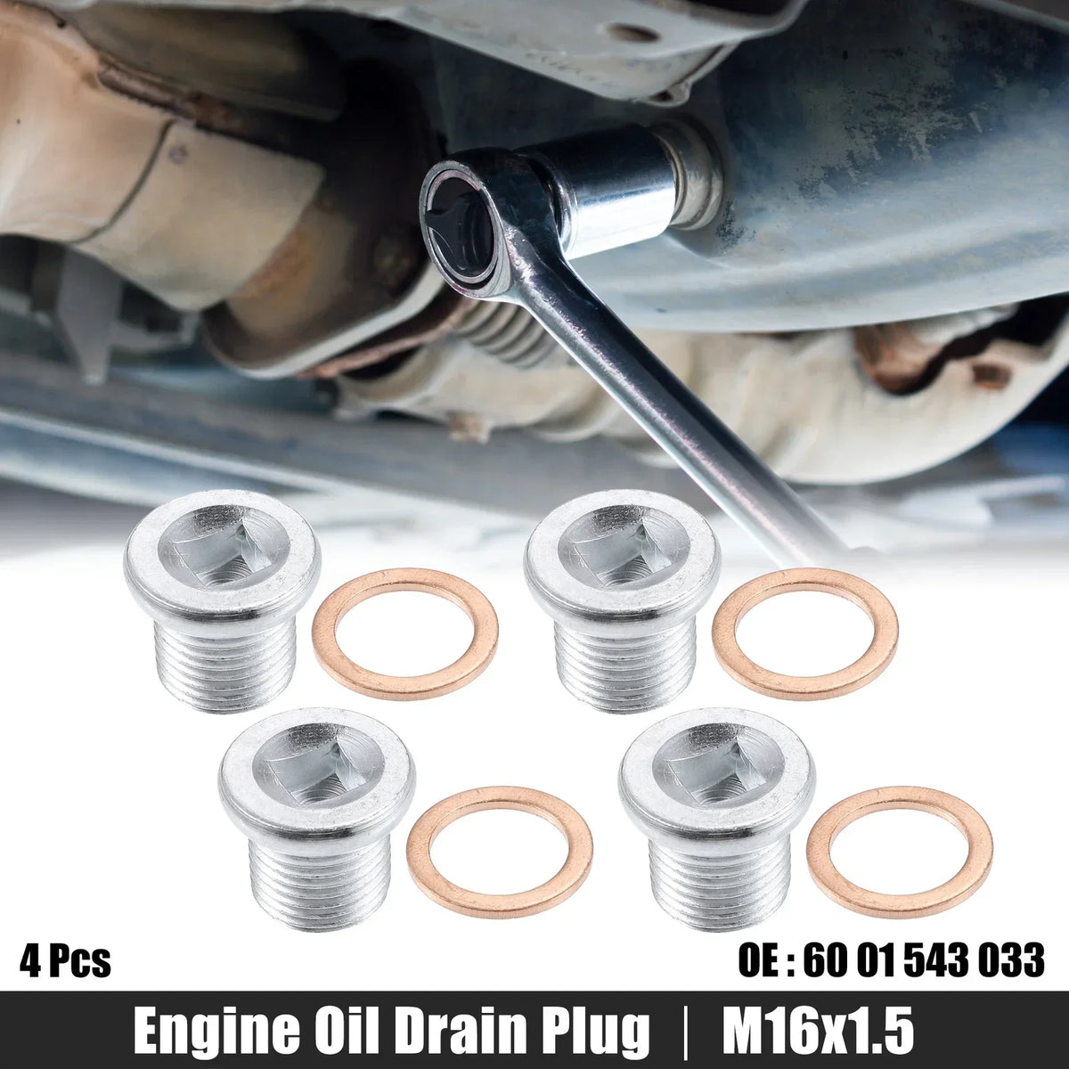 M16x1.5 Oil Drain Plug Screws Set (4 Pcs) with Gaskets for Nissan