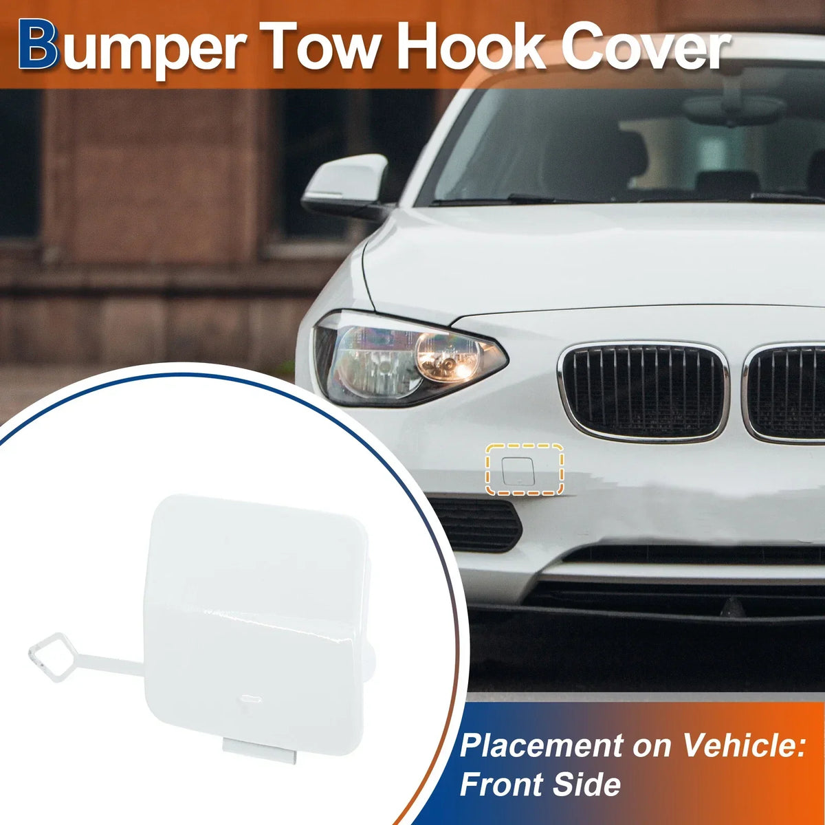 Front Tow Hook Cover - Pure White for F20 BMW 1 Series