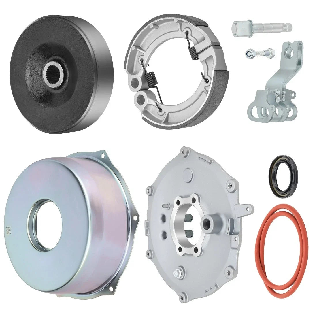 Rear Brake Plate Cover Drum Shoes Kit for Yamaha Wolverine 350 YFM350X (2006–2009)