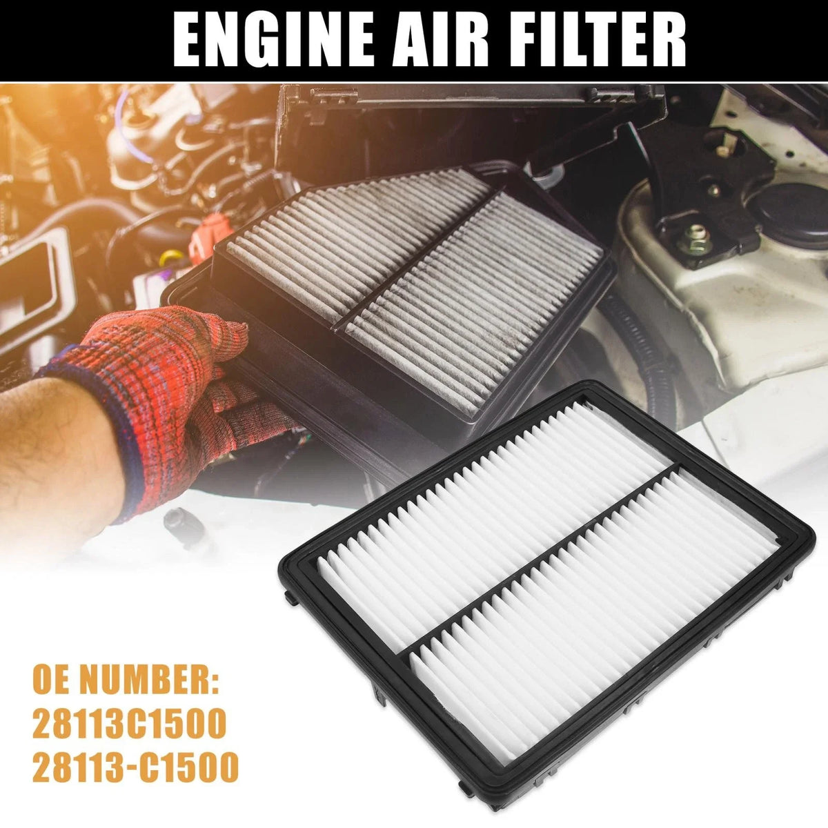 Engine Air Filter 28113C1500, 745065440100 for Hyundai Sonata (2015–2019), Kia Optima (2016–2020)