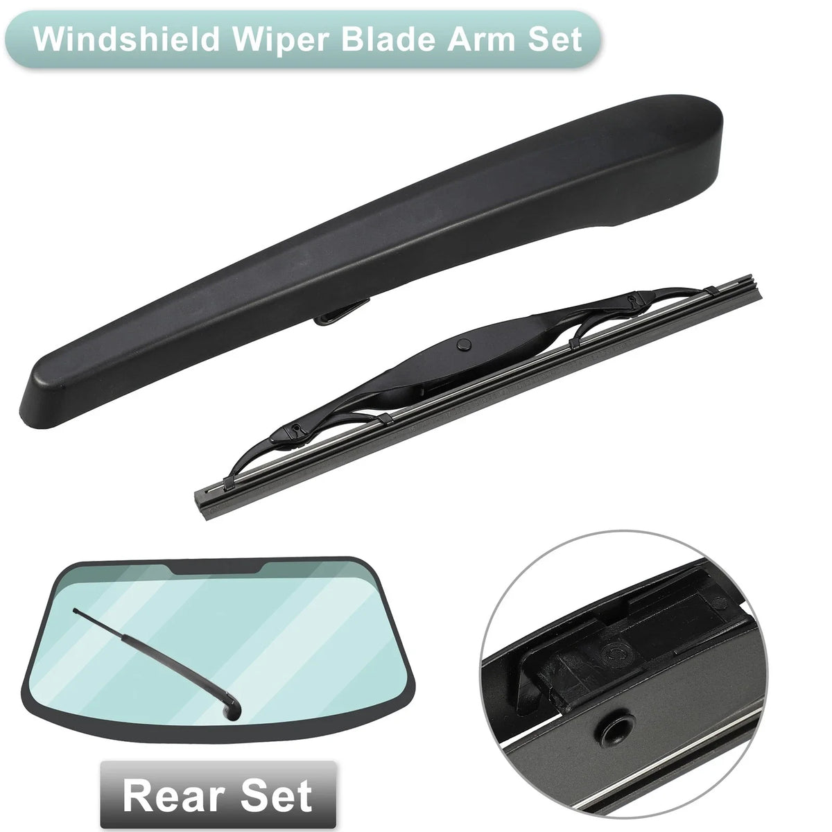 Rear Back Windshield Wiper Blade Arm Set for Buick Encore, Chevrolet Trax (2013–2021)