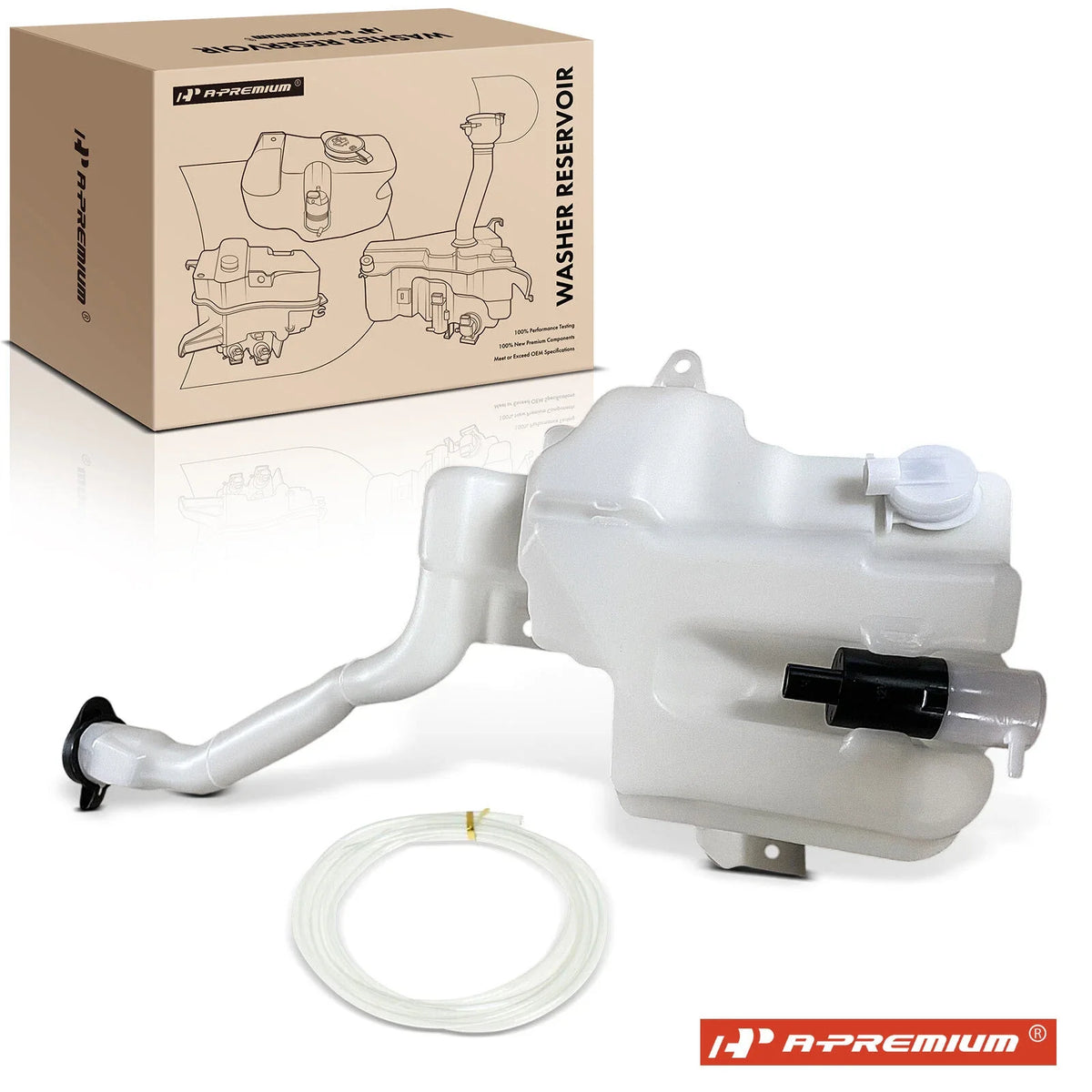 Windshield Washer Reservoir with Cap and Pump for Ford Taurus (2008–2013)
