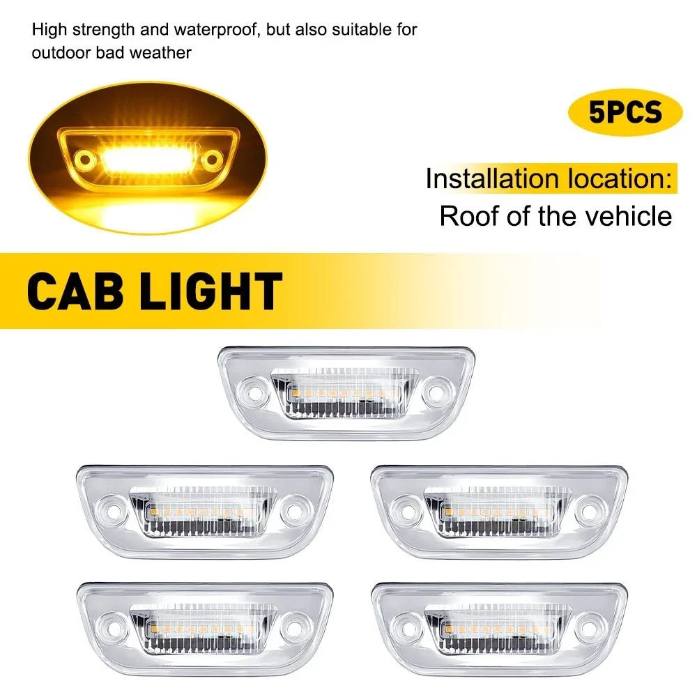 5X Clear Lens Amber LED Rooftop Marker Lights for Kenworth T680