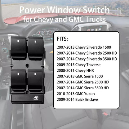 Master Power Window Control Switch for Chevy Silverado GMC Sierra (2007–2015) 20945129