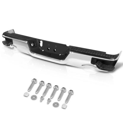 Rear Step Bumper for Dodge Ram 1500/Classic (2009–2023) Chrome, Dual Exhaust Holes