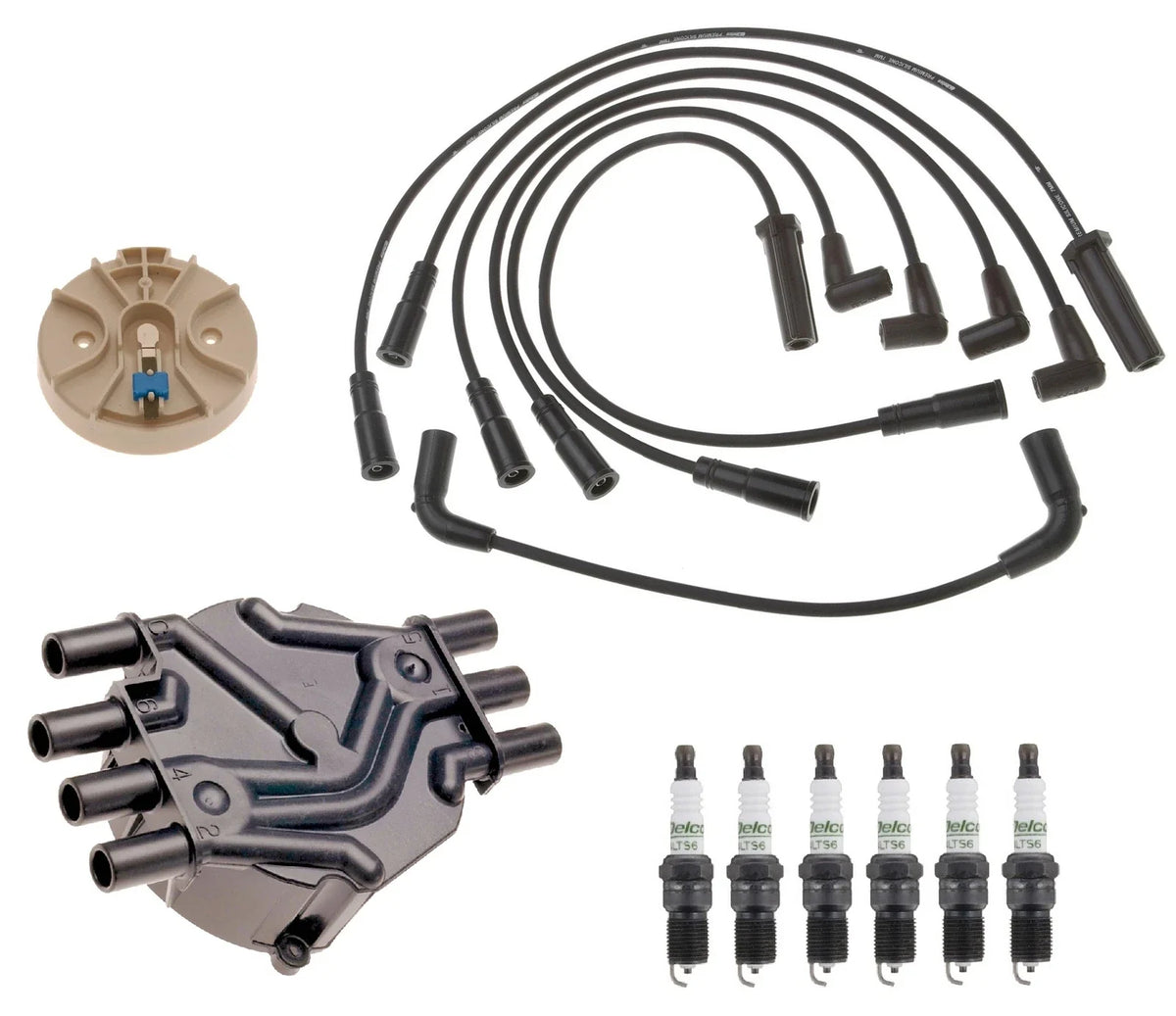 ACDelco Ignition Kit Set for Chevy GMC 4.3L (Distributor Rotor, Cap, Wires, Plugs)