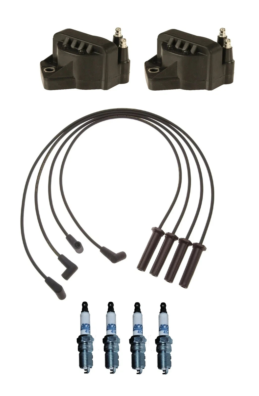 2 Ignition Wires, 2 Coils, 4 Spark Plugs Kit for GMC Sonoma (1996–2004)