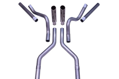 No Muffler 2.5" Dual Exhaust Kit, Corner Exit for 1963-1972 C10 Chevy GMC