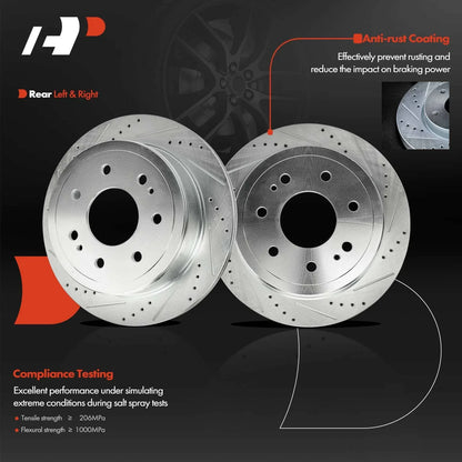 Brake Pads and Drilled Rotors for Ford F-150 Lincoln Mark LT 2004-2008