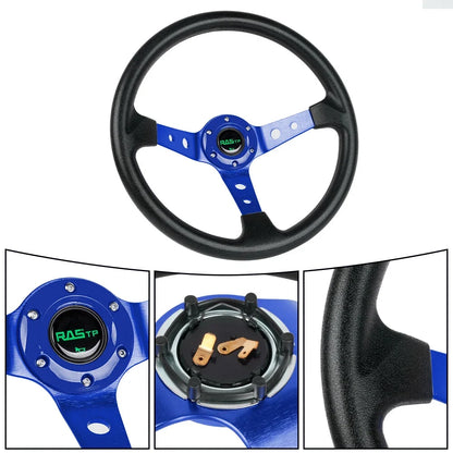 Deep Dish Racing Steering Wheel 350mm for Universal Fit (6 Bolt)