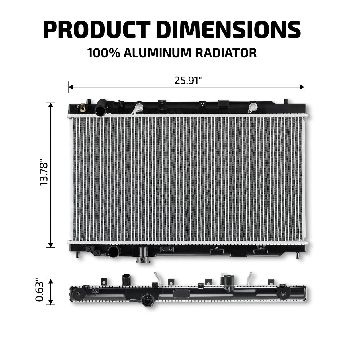 Replacement Aluminum Radiator for Acura Integra (1994–2001)