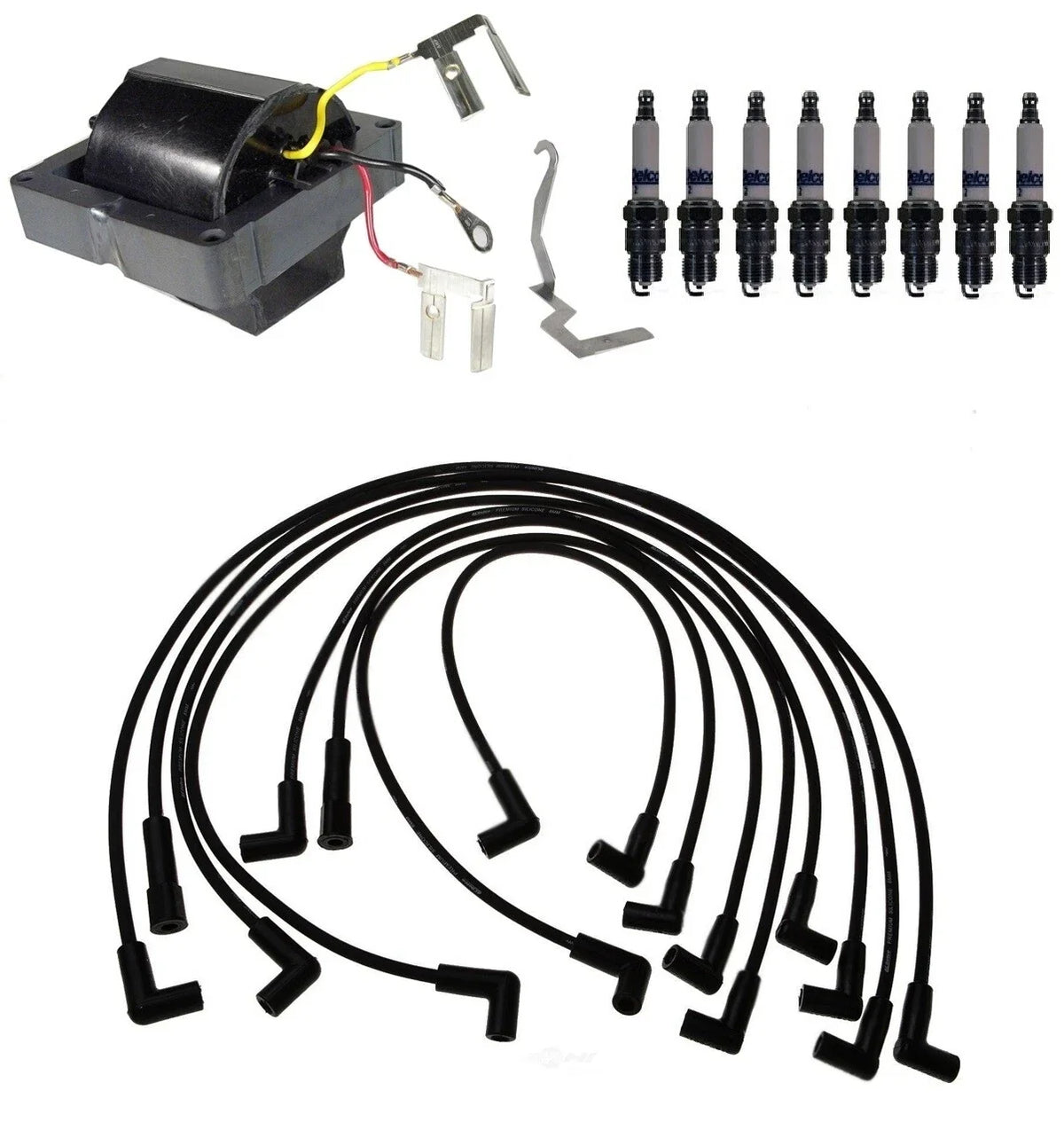 Ignition Wires & Spark Plugs Kit for GMC C1500, Chevy C10 (1990–1995)