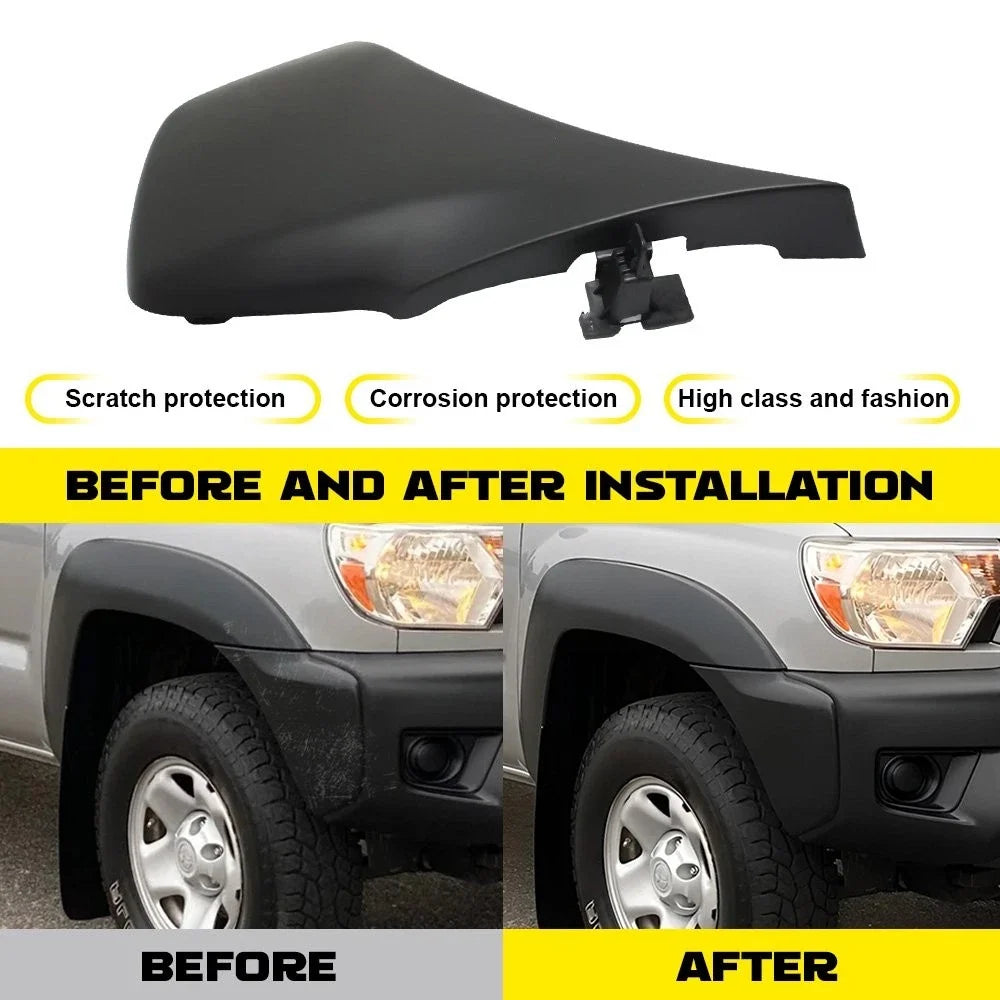 Black H Front Bumper End Caps for Toyota Tacoma (2012-2015) - Pair