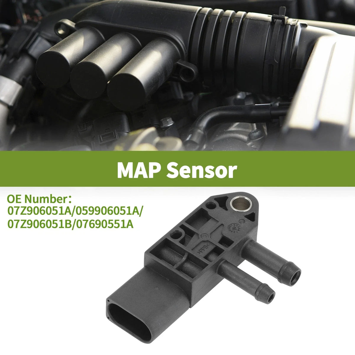 Manifold Absolute Pressure Sensor for Audi A3 8P1 1.9 TDI (2003–2010)