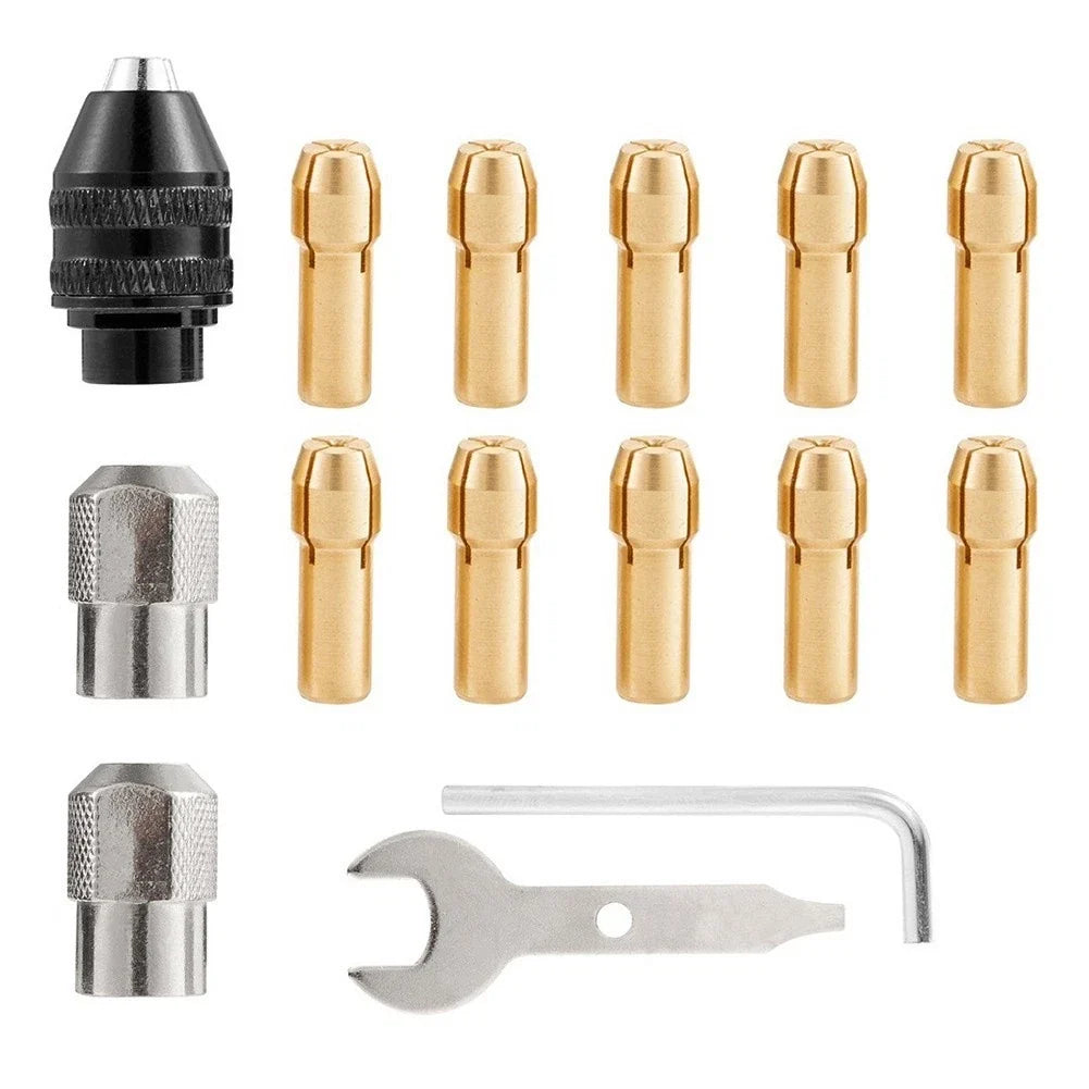 15pcs Electric Drill Bit Collet Set for Rotary Tool Accessories
