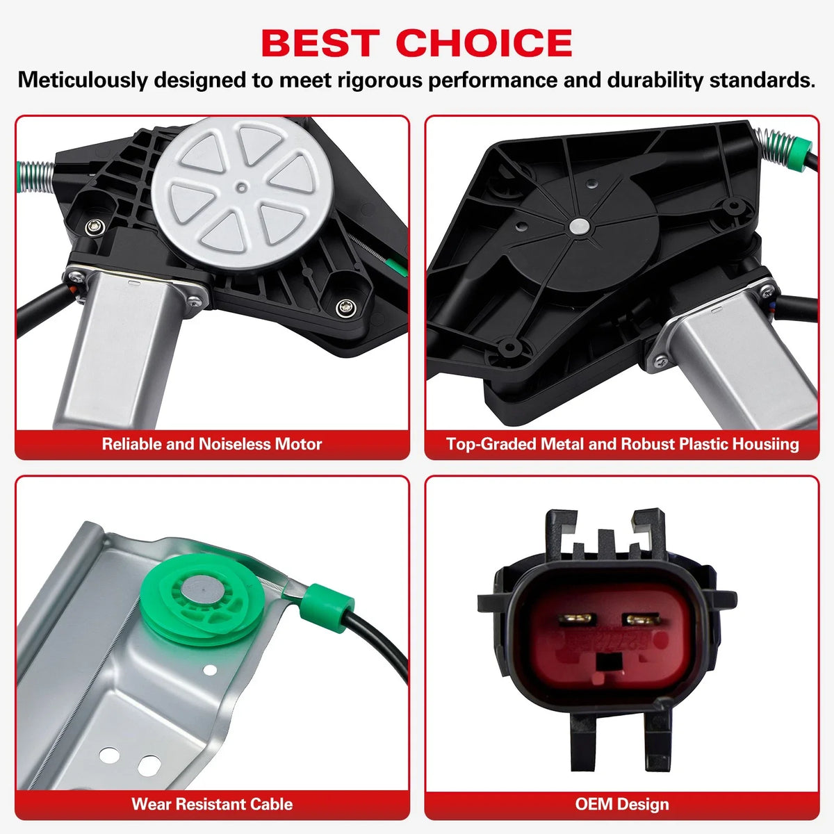 Front Left Power Window Regulator with Motor for Dodge Journey (2009–2020)