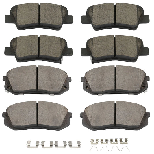 8pc Brake Pads Kit for KIA Soul Turbocharged (2017–2018)