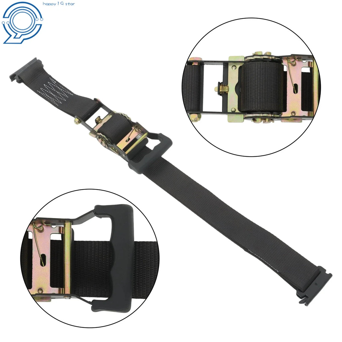 Set of 4 Wheel Chock Tire Strap Tie Down Kit for E-Track