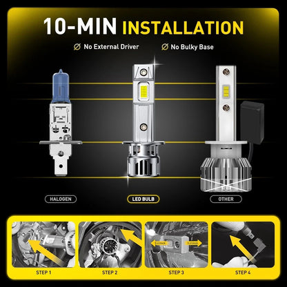 AUXITO H1 LED Headlight Bulb Kit 80000LM 6500K for