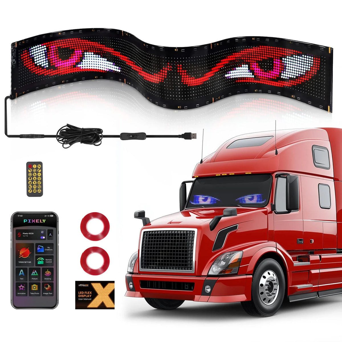 Truck Windshield 52" Devil Eyes LED Light with Remote Control