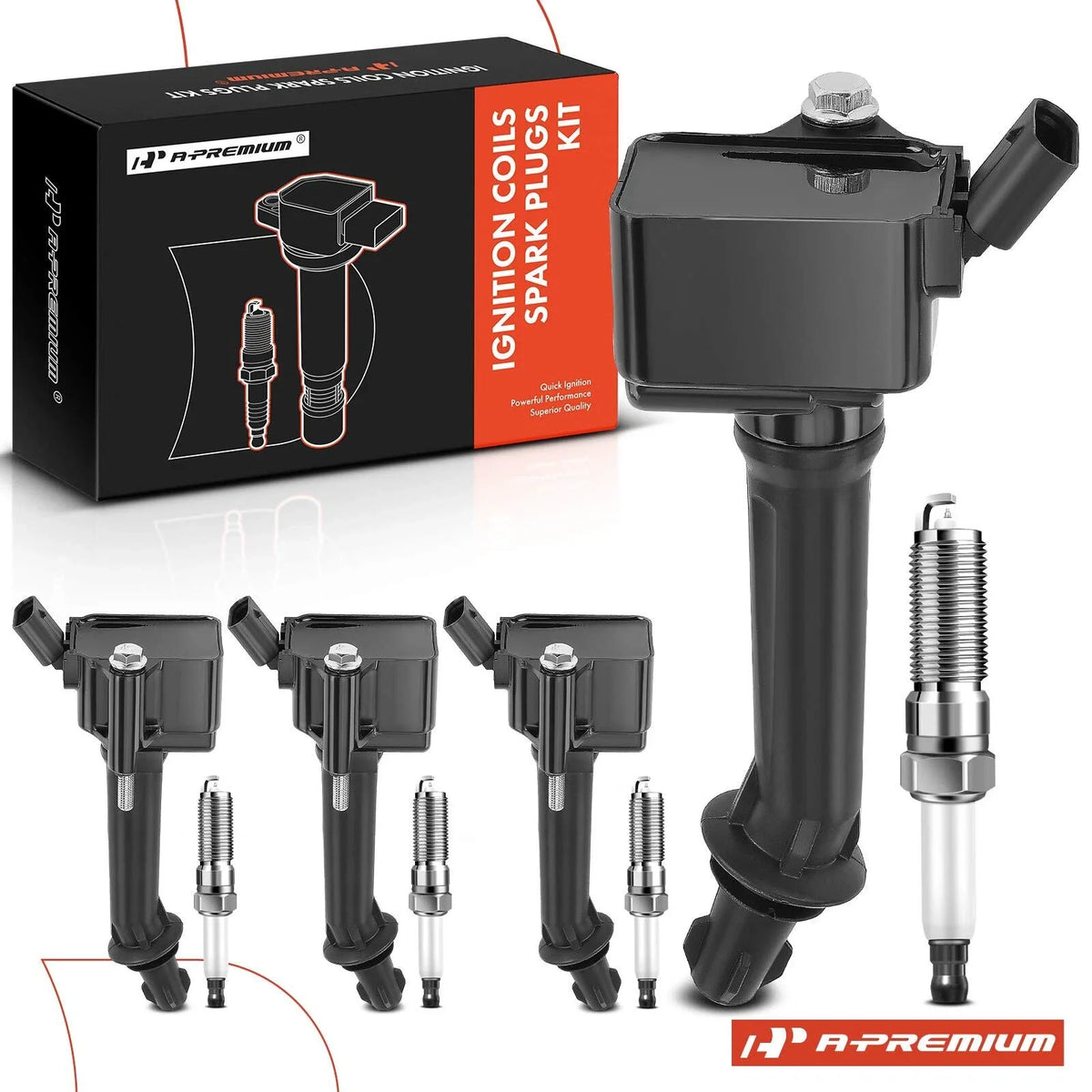 Set of 4 Ignition Coils & Iridium Spark Plugs for Buick Cascada (2016–2019)