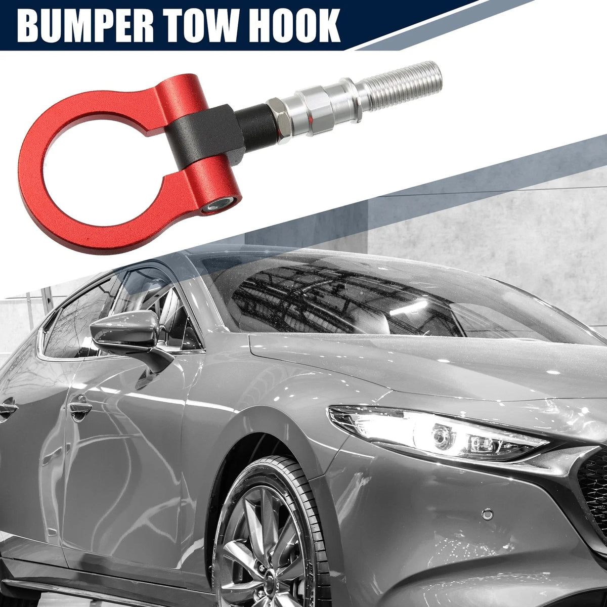 Tow Hook Screw for Mazda 3 (2004–2009) - Red Round Front Rear Bumper Ring