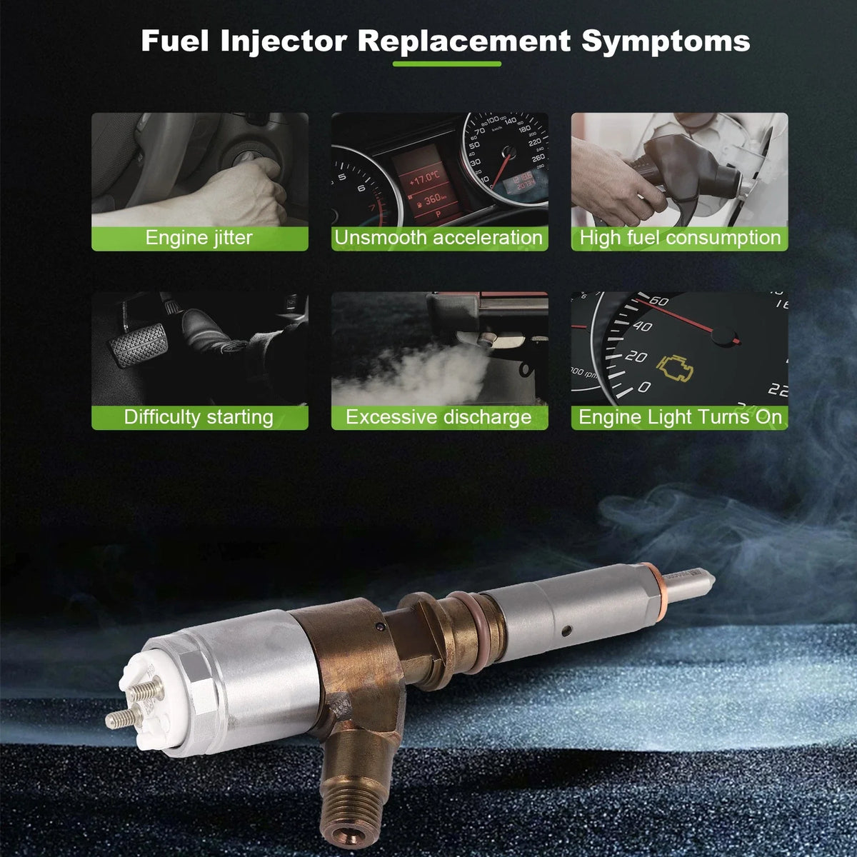 Injector Common Rail for Caterpillar C4.4 C6.6 R1300G 10R7672 2645A747