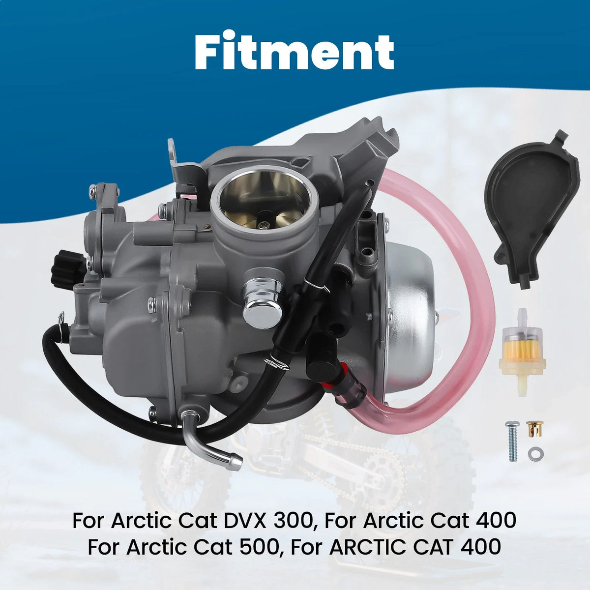 Carburetor & Fuel Line Carb Kit for Arctic Cat 400 500 (2000–2003) 0470-390