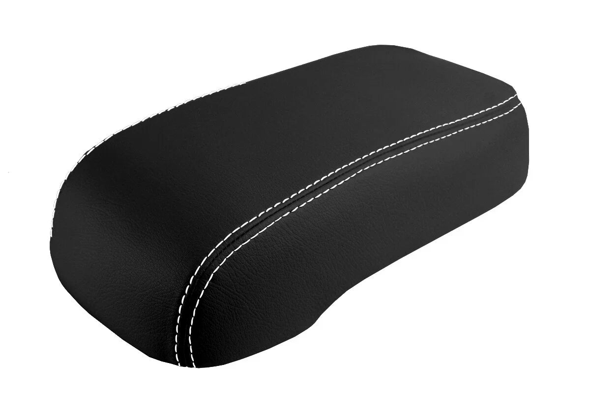 Leather Console Lid Armrest Cover for Hummer H3 (2005–2010) White Stitch