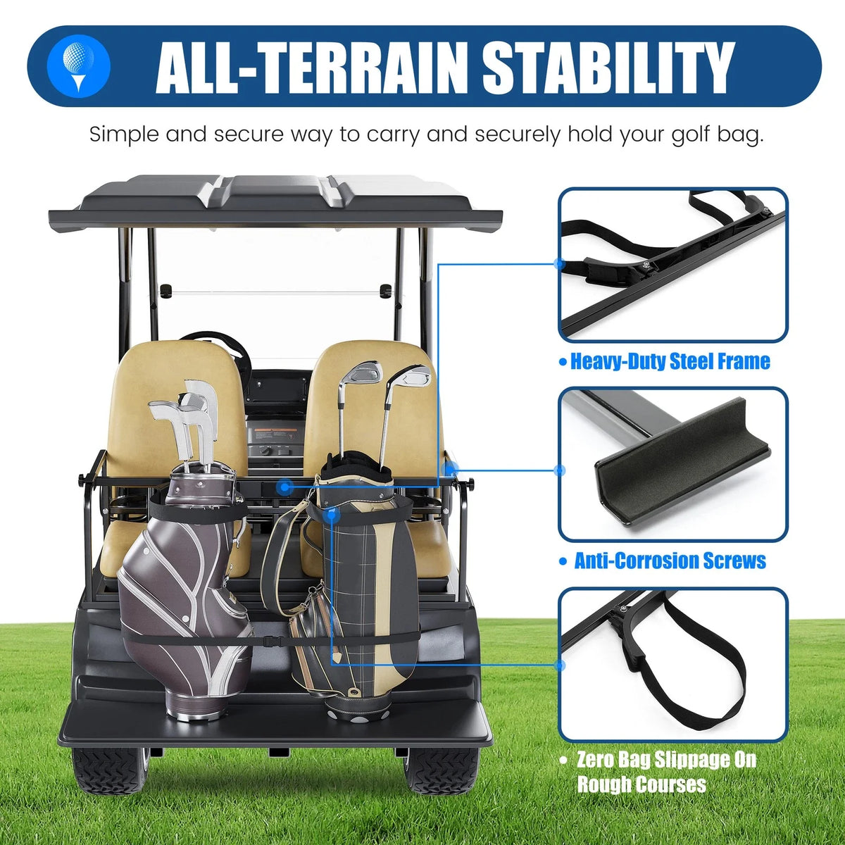 Golf Bag Holder Bracket (Universal) for Yamaha, EZGO, Club Car