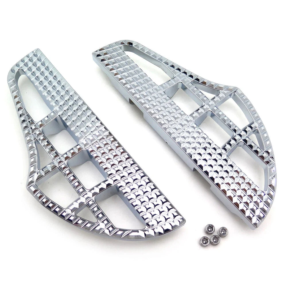 Dominator Leaf Shark Fin Passenger Floorboard for Harley Touring (1993–2008) Chrome