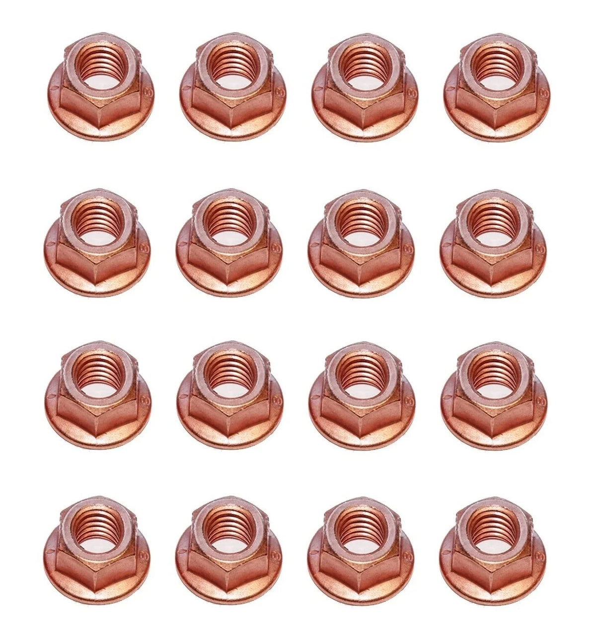 Set of 16 Exhaust Manifold Nuts with Flange 8 x 1.25 for Audi BMW Mercedes VW