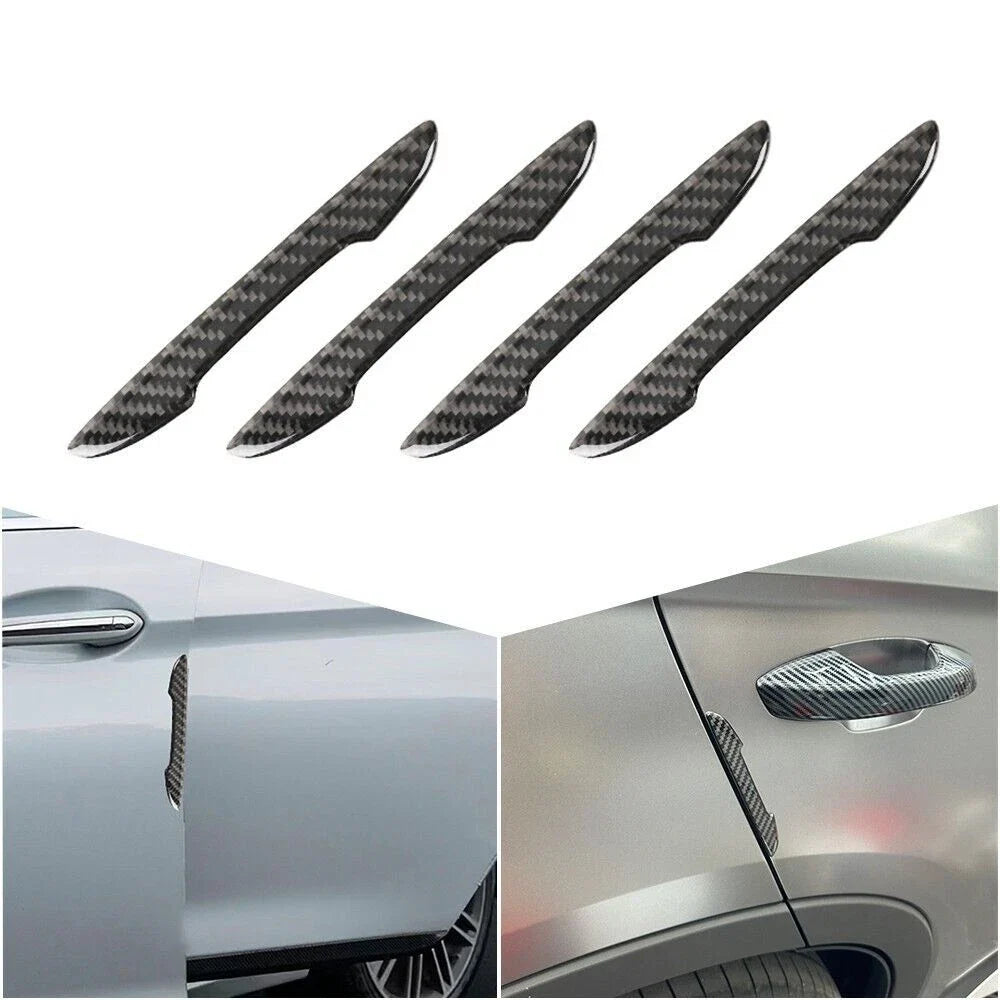Universal Black Carbon Fiber Door Edge Protection Trim Stickers