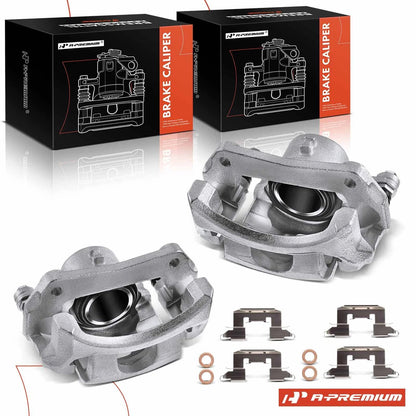 Pair Front Disc Brake Calipers with Brackets for Ford Fiesta (2011–2019)