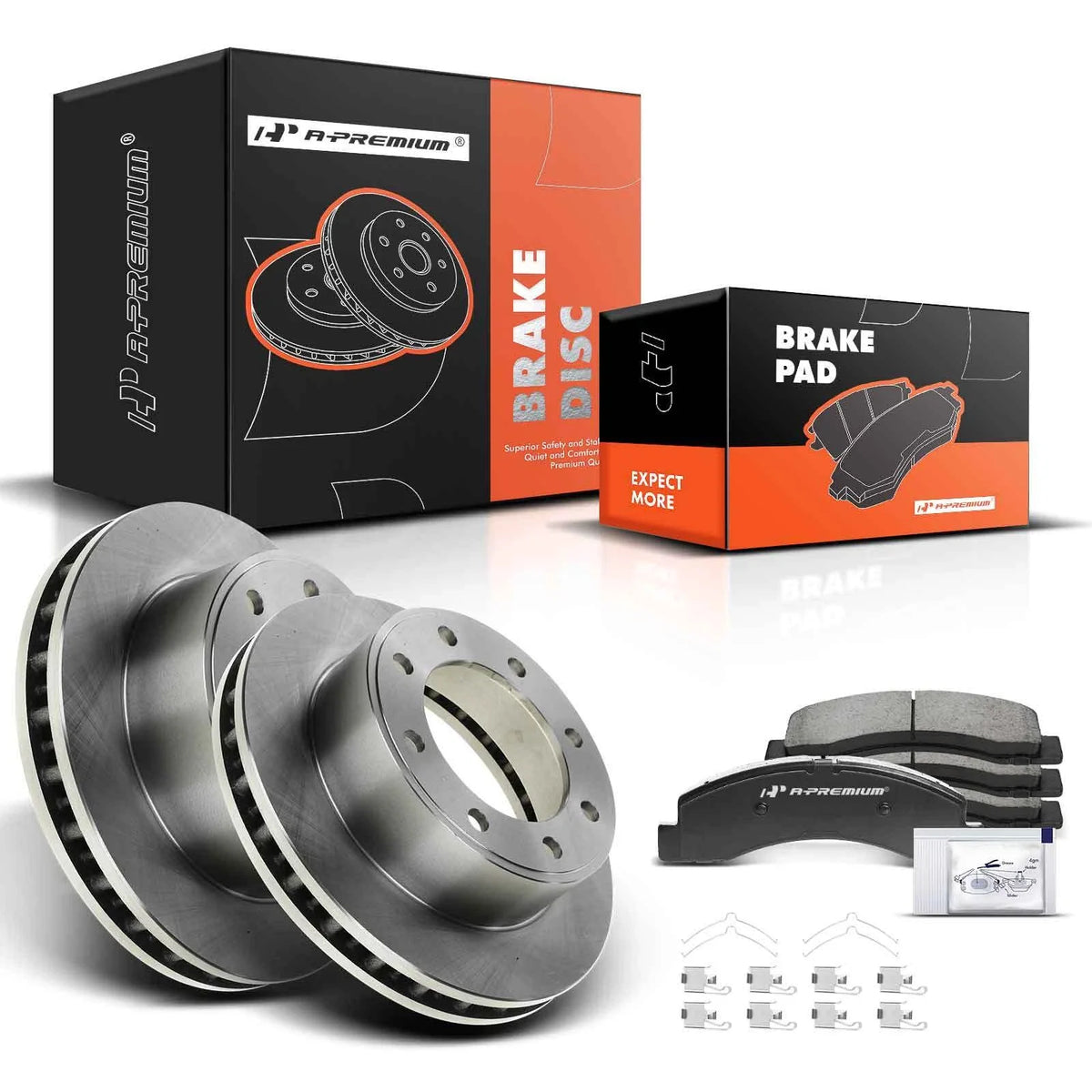 Set of 2 Front Disc Brake Rotors & Ceramic Pads for Ford F-250 Super Duty (1999–2004)