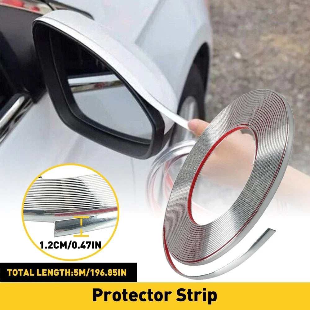 Chrome Door Window Guard Trim Strip Moulding Protector Universal 0.47"x16FT