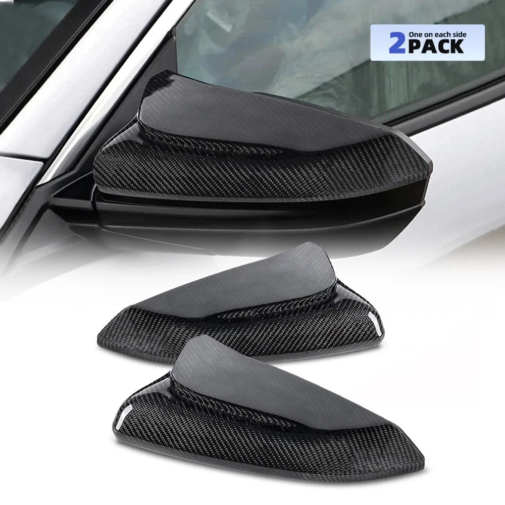 2X Carbon Fiber Side Mirror Cover Caps for Honda Civic (2016–2021)