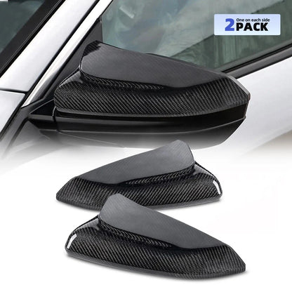 2X Carbon Fiber Side Mirror Cover Caps for Honda Civic (2016–2021)