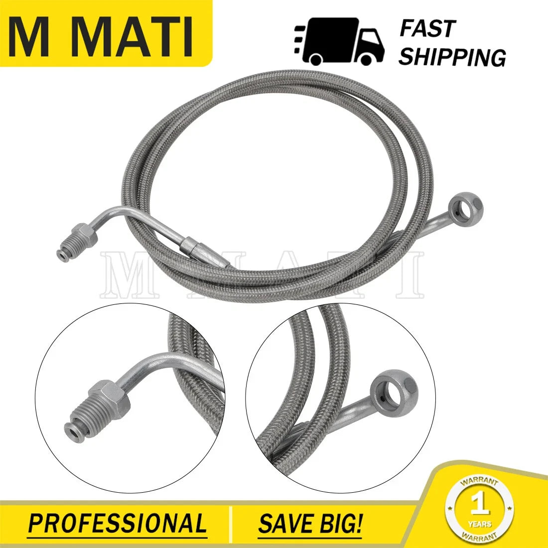 39-Inch Left Rear Brake Line for Ranger 570 Polaris (2014–2021) 1912105