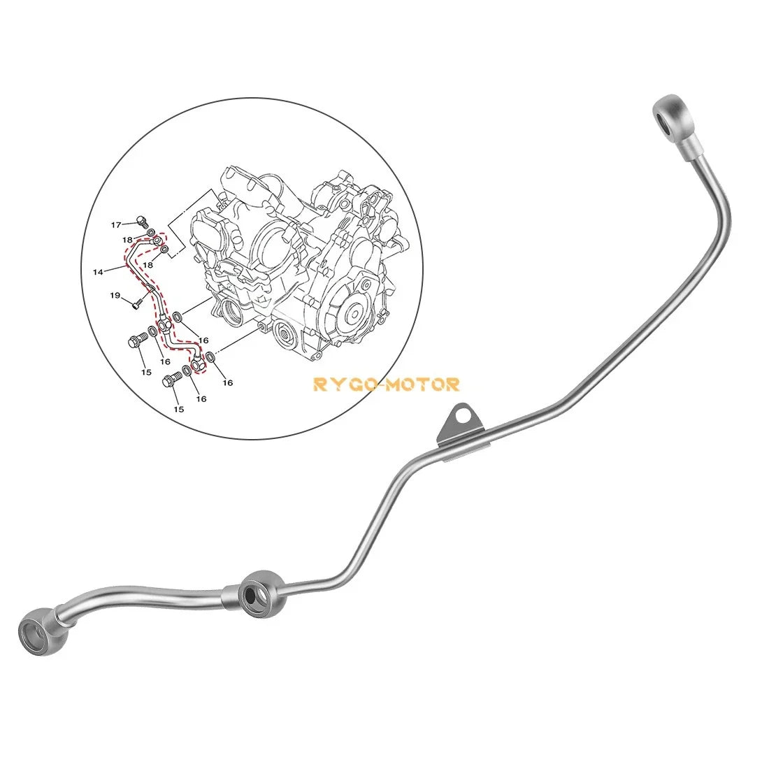 Oil Pump Line for Grizzly 550 700, Rhino, Kodiak 700, Yamaha Viking