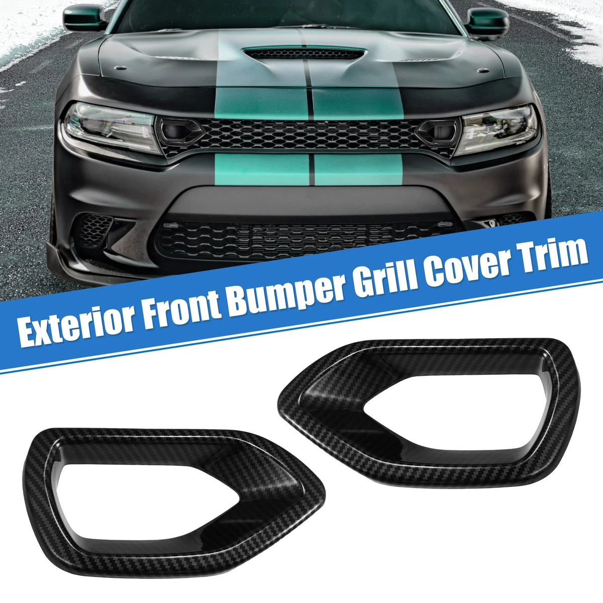 Front Bumper Center Grill Trim Cover for Dodge Charger R/T Scat Pack (2015–2023)