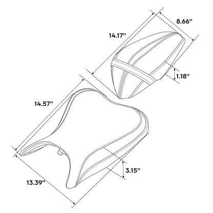 Driver Passenger Seat for Kawasaki Ninja 400 Z400 (2018–2023)