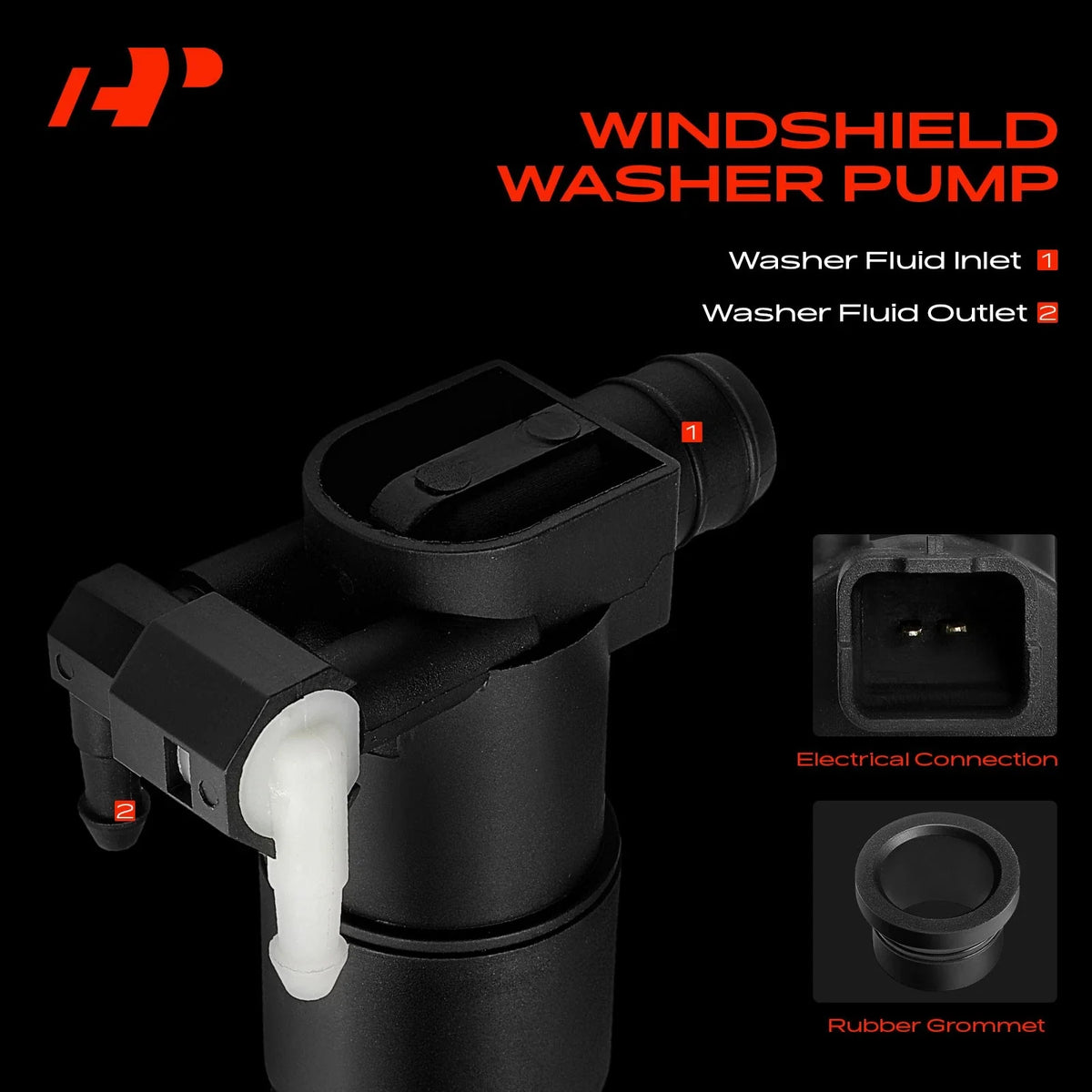Windshield Washer Pump & Rubber Grommet for Nissan Armada 2004-2023